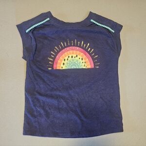 Cat & Jack Girls Navy Blue Rainbow T-Shirt 3T